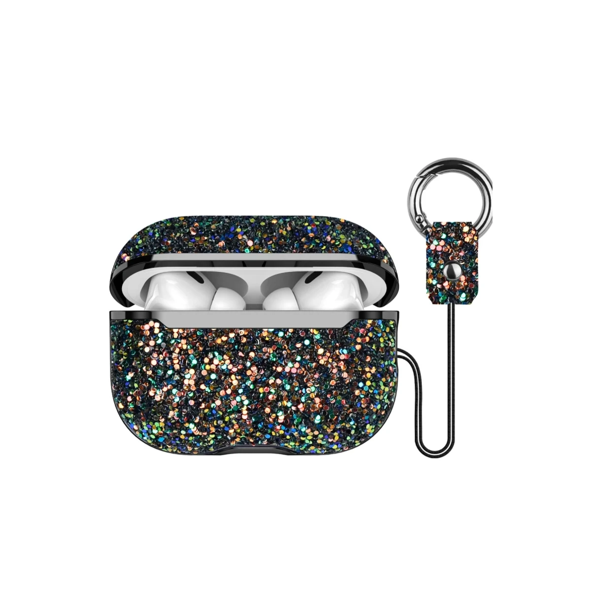 Onegif Apple Airpods Pro 2 (2.nesil) Bright Simli Airpods Kapak - Siyah